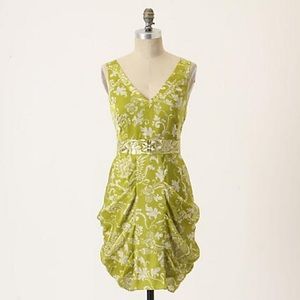 Leifsdottir Gilded Green Silk Dress